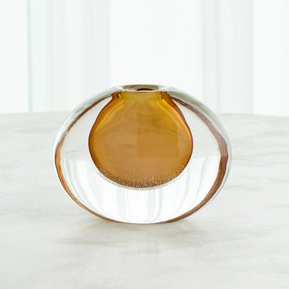 Global Views Micro Bubble Small Amber Vase