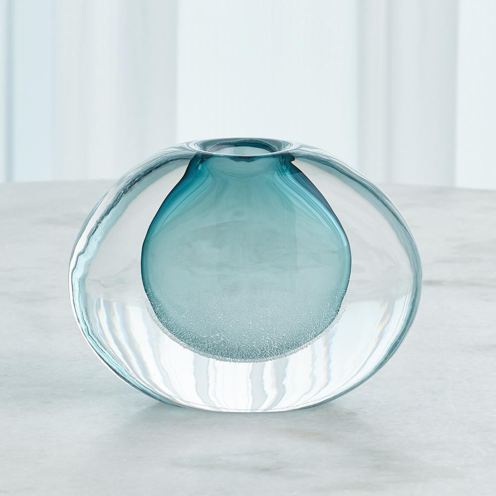 Global Views Micro Bubble Small Azure Vase
