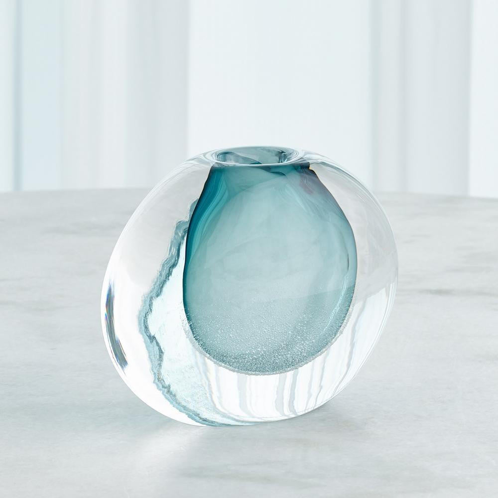 Global Views Micro Bubble Small Azure Vase