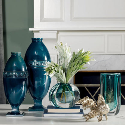 Global Views Micro Bubble Small Azure Vase