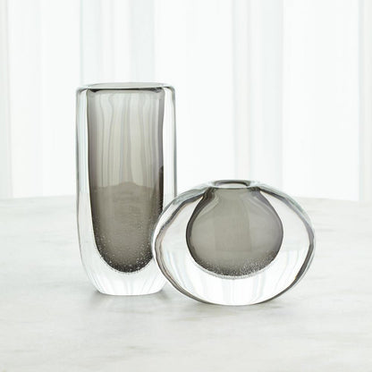 Global Views Micro Bubble Small Gray Vase