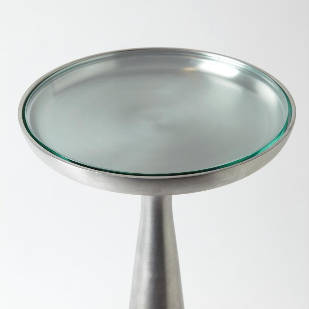 Global Views Minaret Large Satin Nickel Accent Table