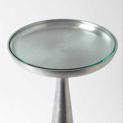 Global Views Minaret Large Satin Nickel Accent Table