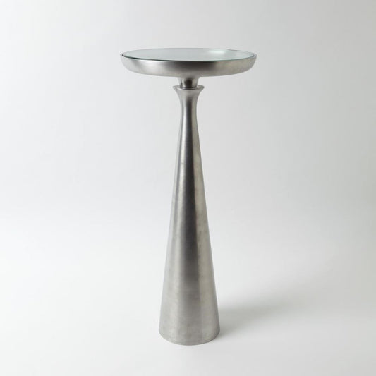 Global Views Minaret Large Satin Nickel Accent Table