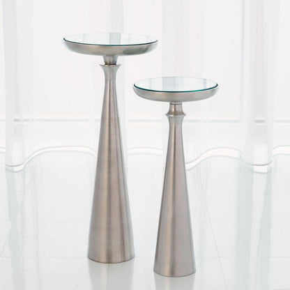 Global Views Minaret Large Satin Nickel Accent Table