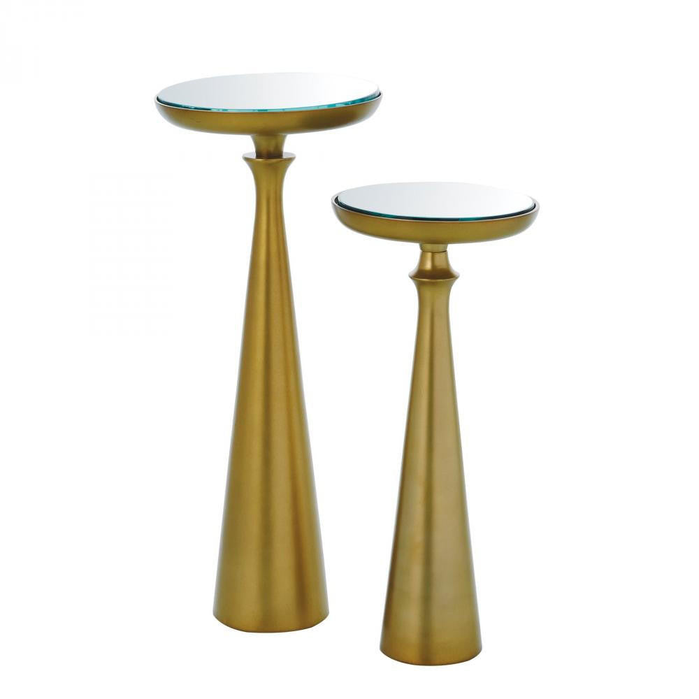 Global Views Minaret Small Satin Brass Accent Table