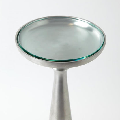 Global Views Minaret Small Satin Nickel Accent Table