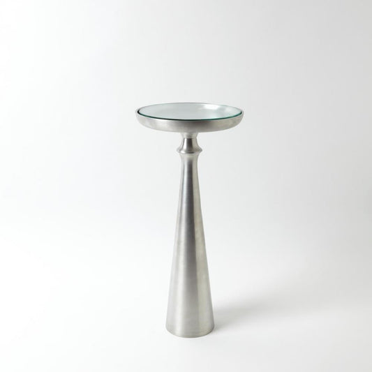Global Views Minaret Small Satin Nickel Accent Table