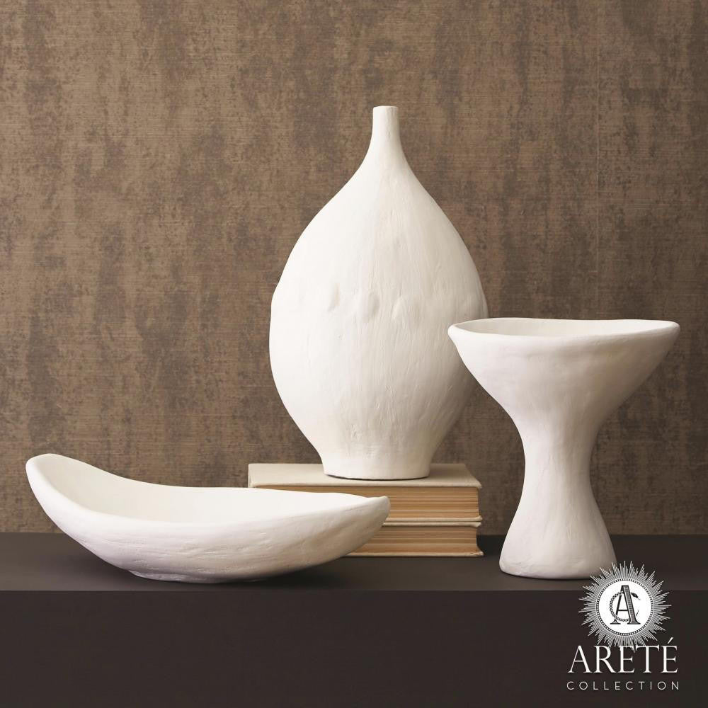 Global Views Modernist White Plaster Vase