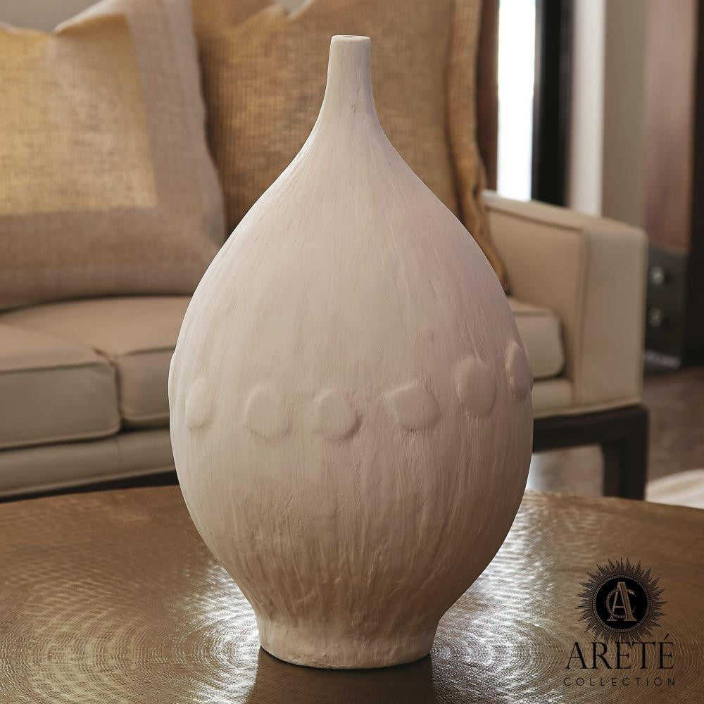Global Views Modernist White Plaster Vase