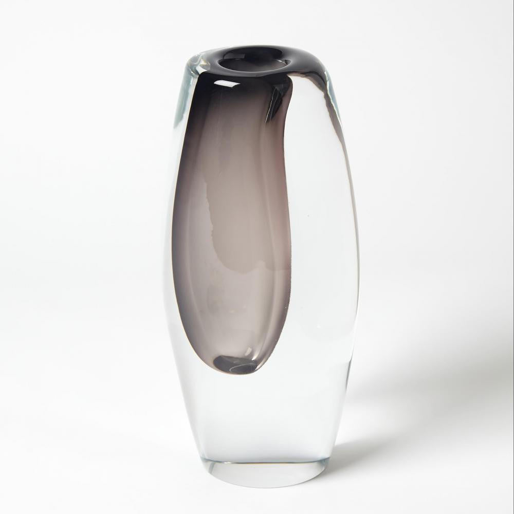 Global Views Offset Large Gray Vase