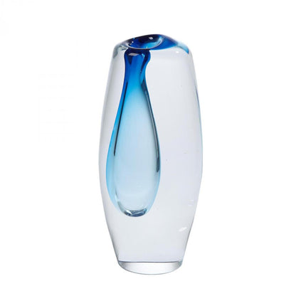 Global Views Offset Large Light Blue Vase