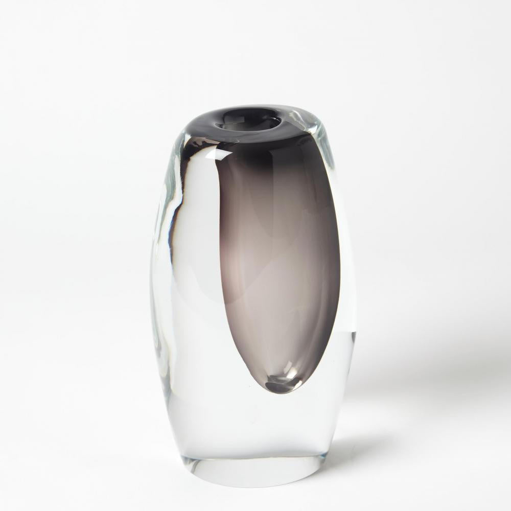 Global Views Offset Small Gray Vase