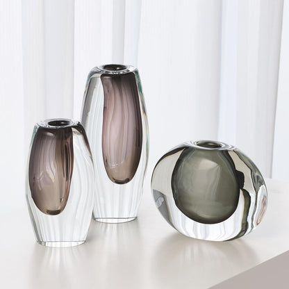 Global Views Offset Small Gray Vase