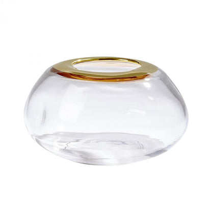 Global Views Organic Formed Vase Large Gold Rim