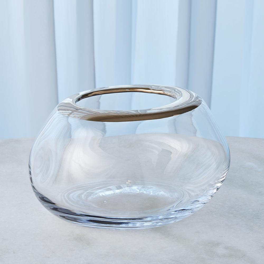 Global Views Organic Formed Large Vase Platinum Rim