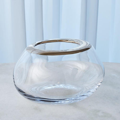 Global Views Organic Formed Large Vase Platinum Rim