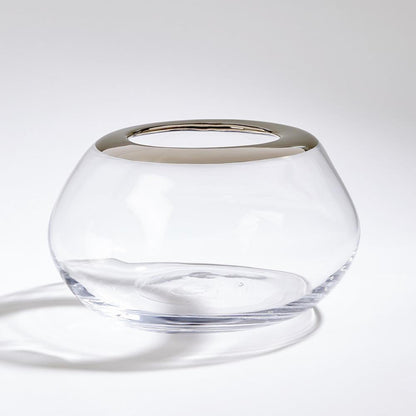 Global Views Organic Formed Large Vase Platinum Rim