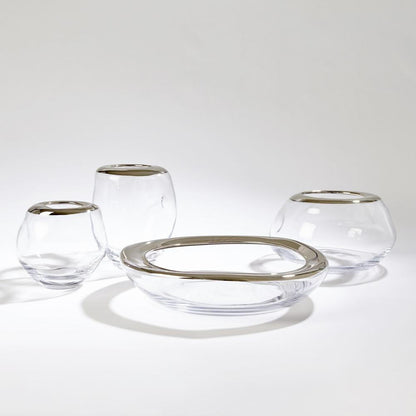 Global Views Organic Formed Medium Platinum Rim Vase