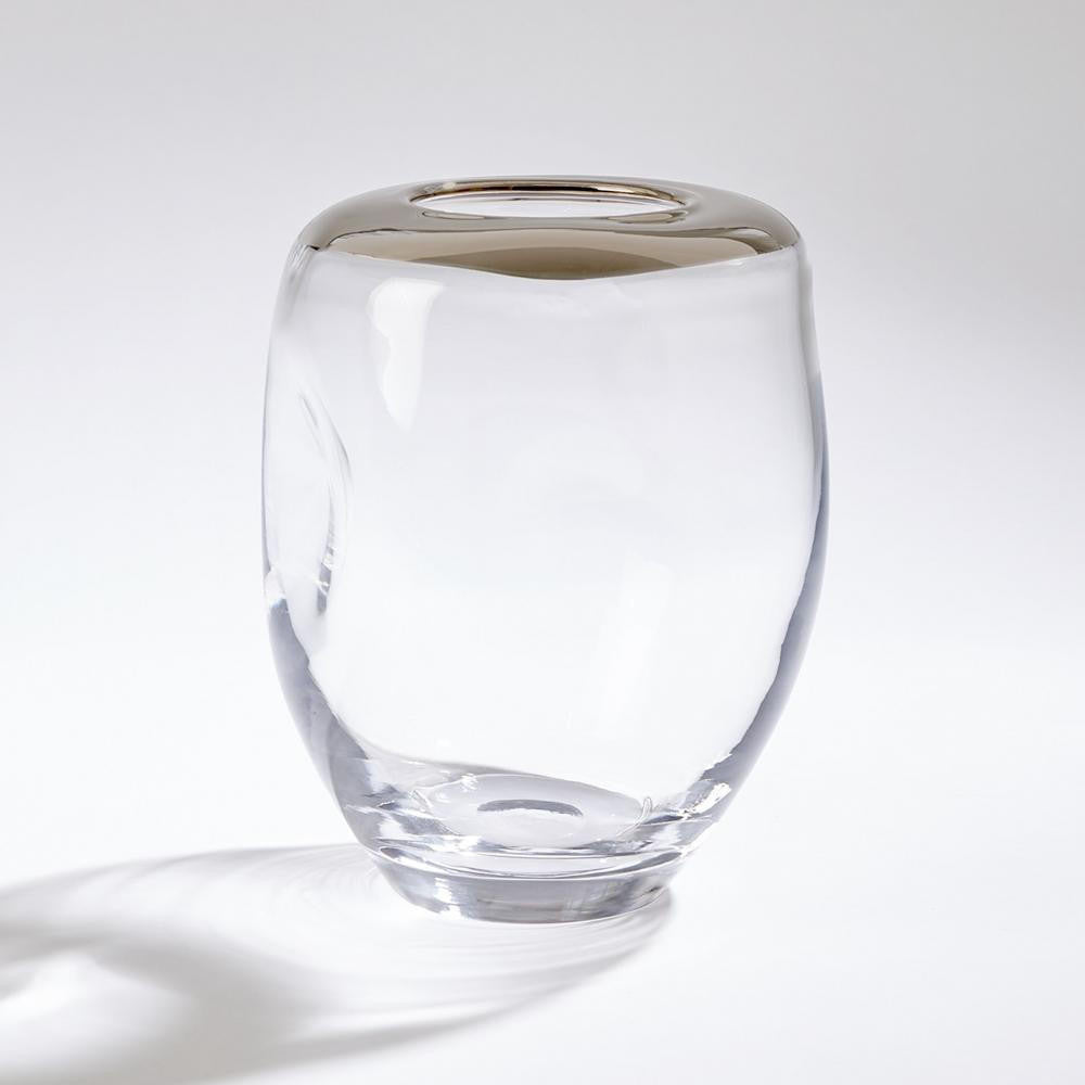 Global Views Organic Formed Medium Platinum Rim Vase