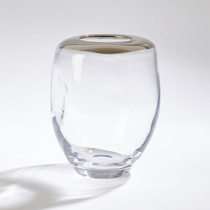Global Views Organic Formed Medium Platinum Rim Vase