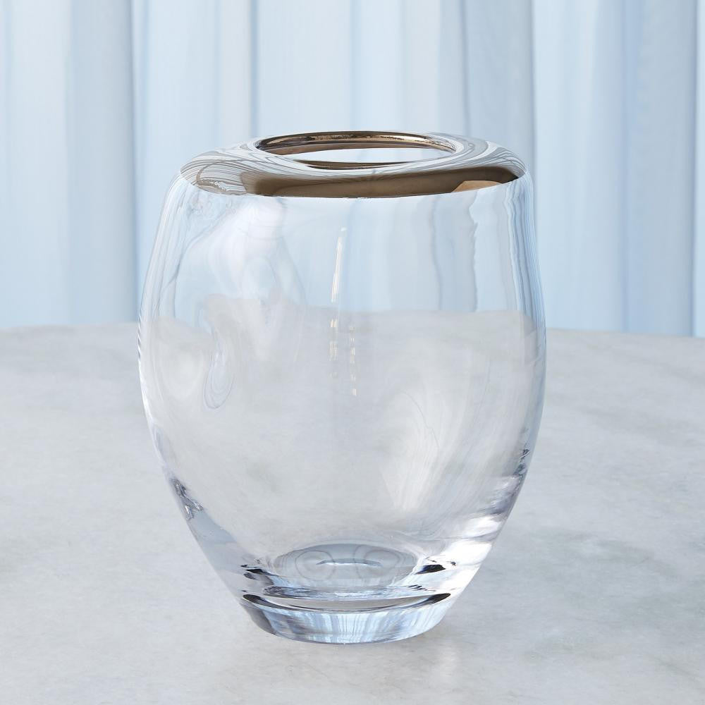 Global Views Organic Formed Medium Platinum Rim Vase