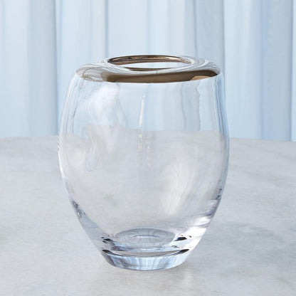 Global Views Organic Formed Medium Platinum Rim Vase