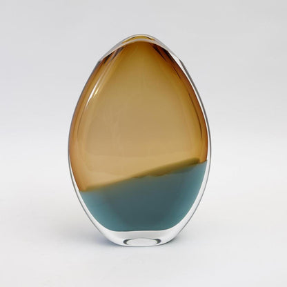 Global Views Oval Large Pistachio Amber Vase