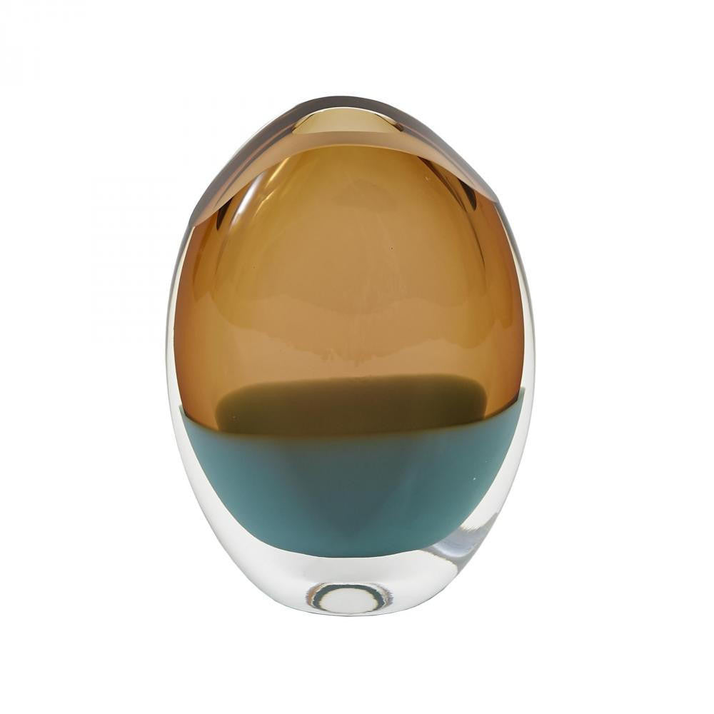 Global Views Oval Small Pistachio Amber Vase