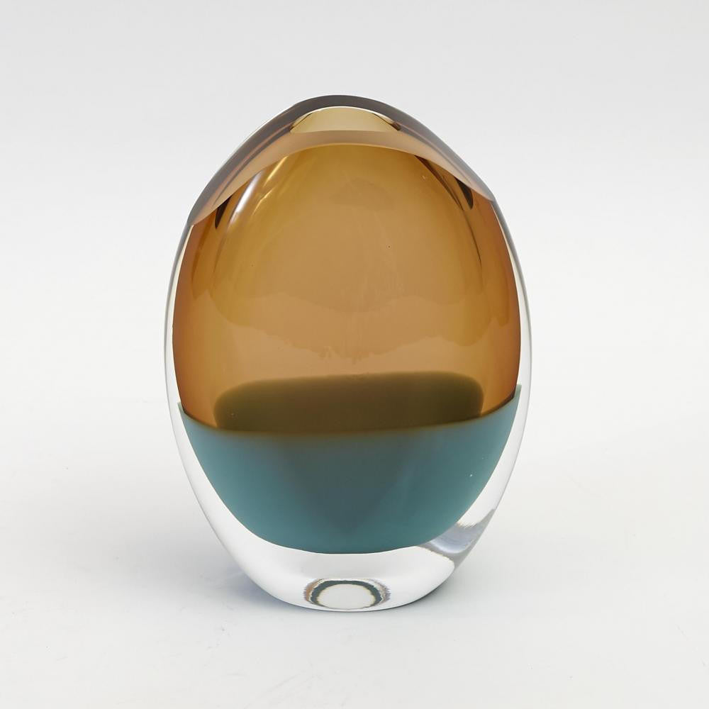 Global Views Oval Small Pistachio Amber Vase