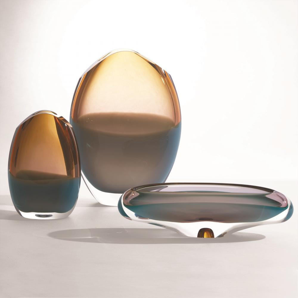 Global Views Oval Small Pistachio Amber Vase