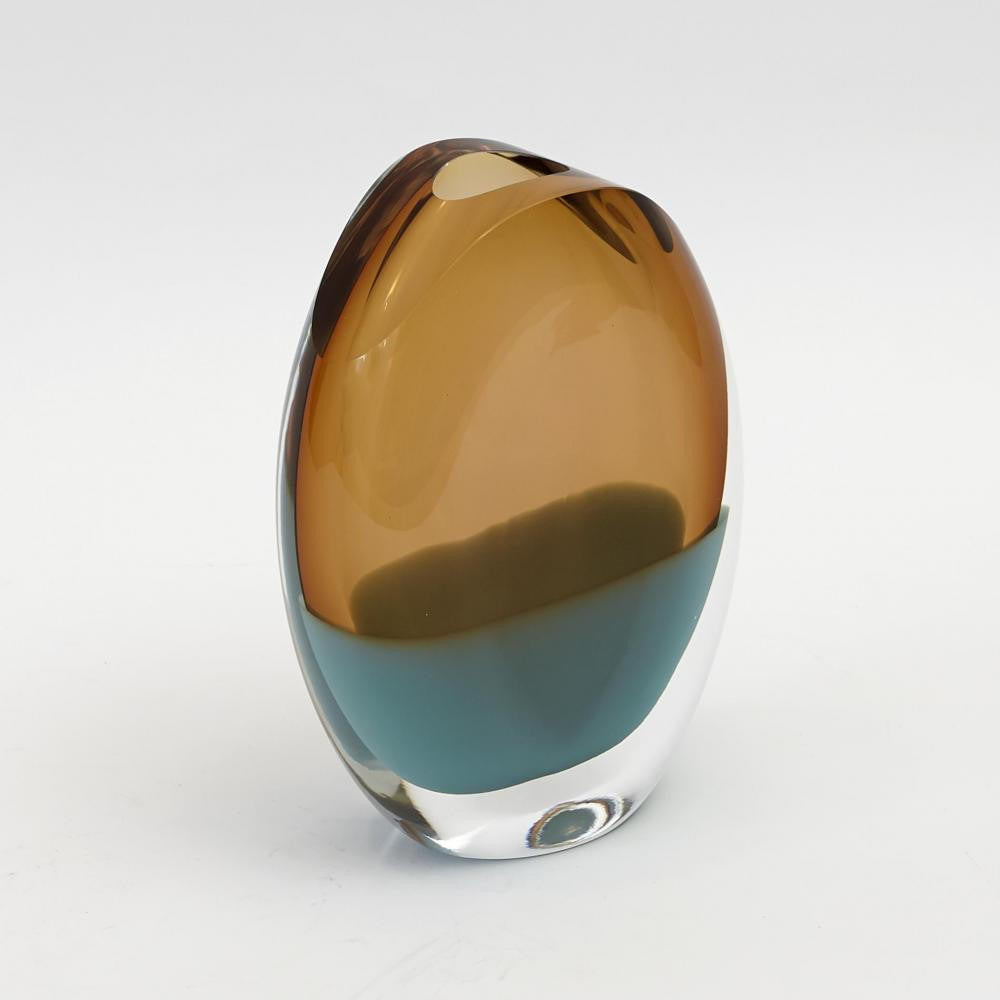 Global Views Oval Small Pistachio Amber Vase