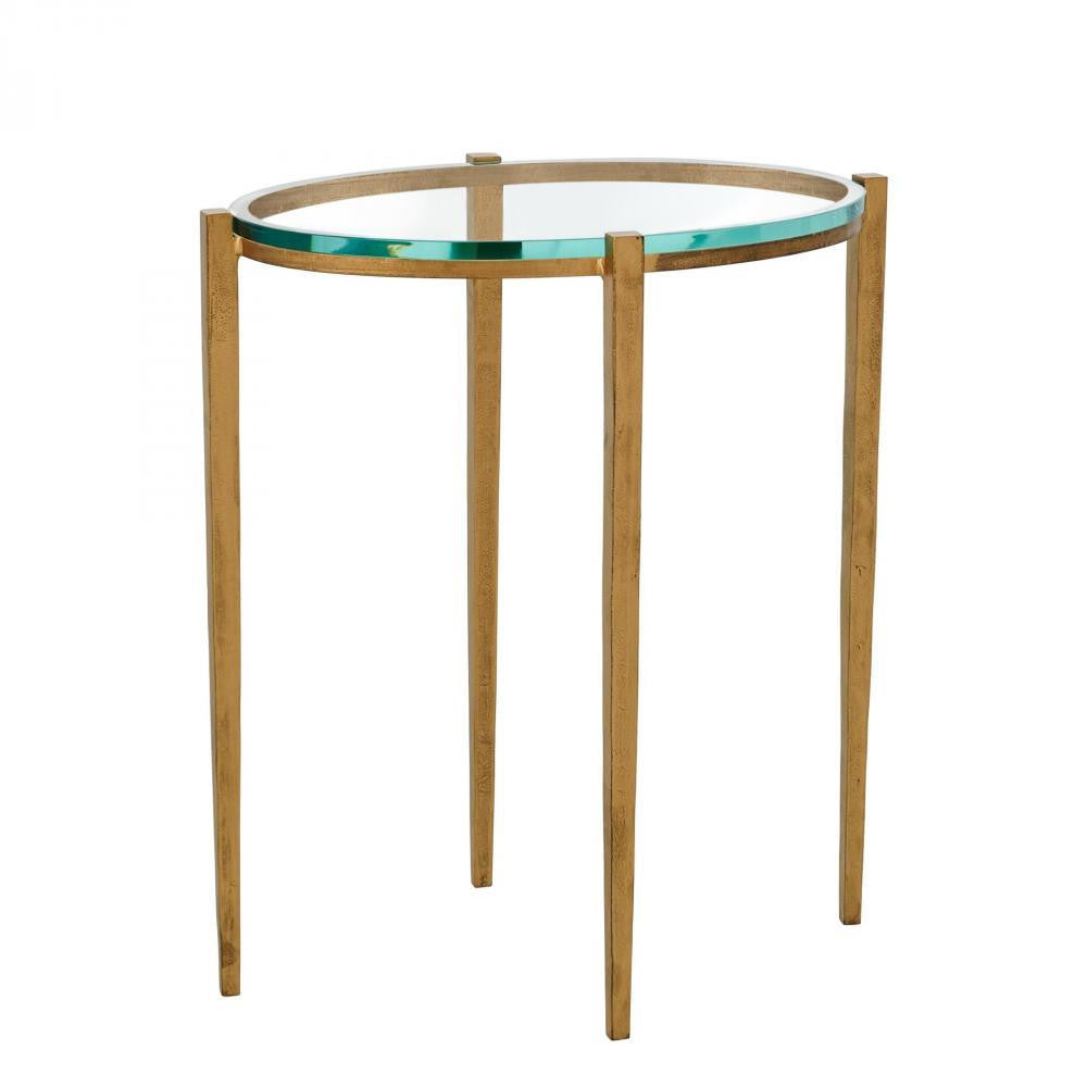 Global Views Petite Oval Antique Gold Accent Table