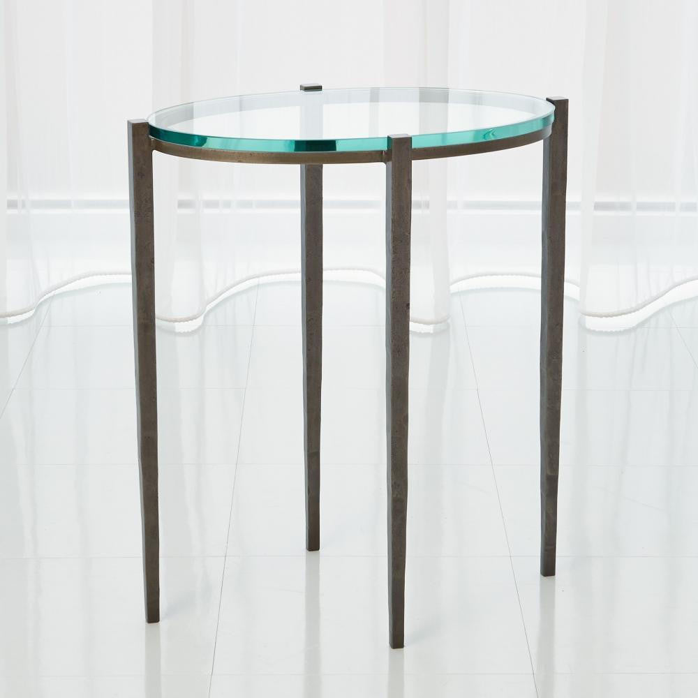 Global Views Petite Oval Natural Iron Accent Table