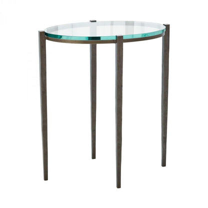 Global Views Petite Oval Natural Iron Accent Table