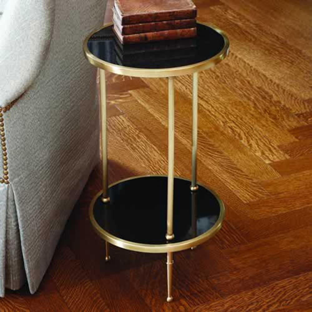 Global Views Petite Two Tiered Antique Brass Table