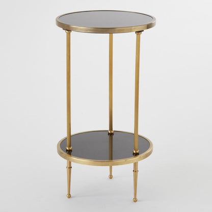 Global Views Petite Two Tiered Antique Brass Table