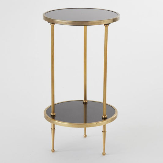 Global Views Petite Two Tiered Antique Brass Table