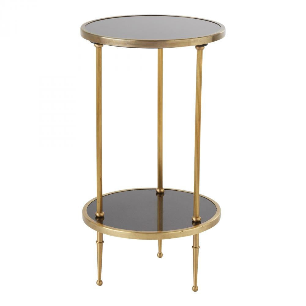 Global Views Petite Two Tiered Antique Brass Table