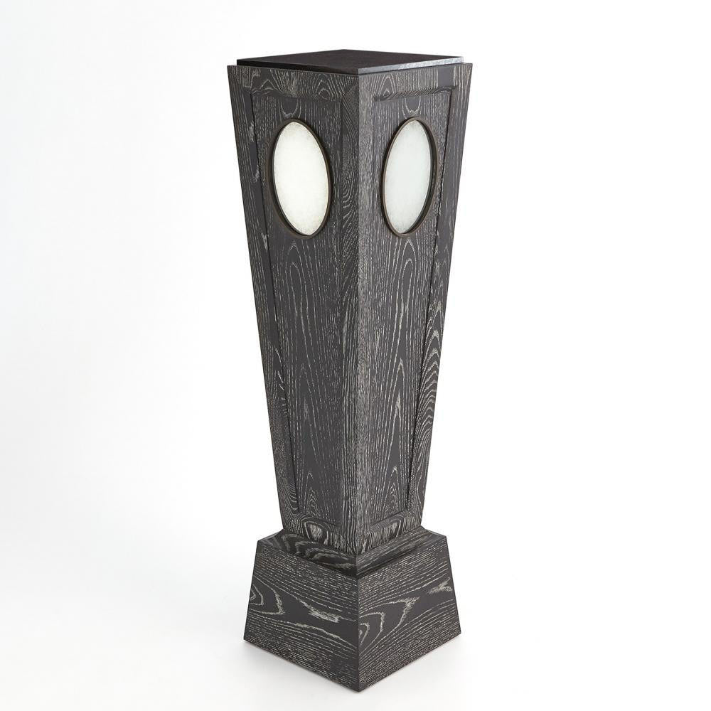 Global Views Proust Black Cerused Oak Pedestal