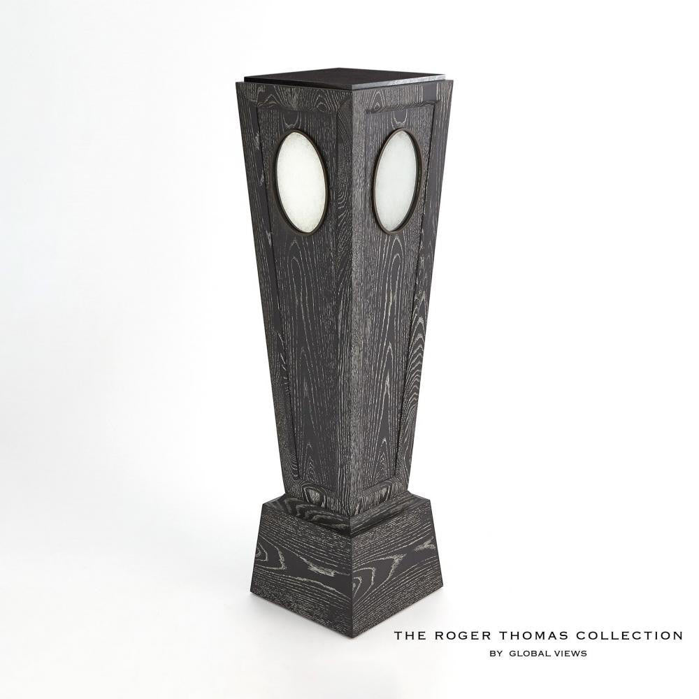 Global Views Proust Black Cerused Oak Pedestal