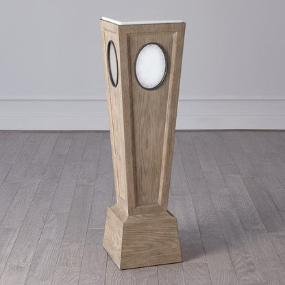 Global Views Proust Grey Sandblasted Oak Pedestal