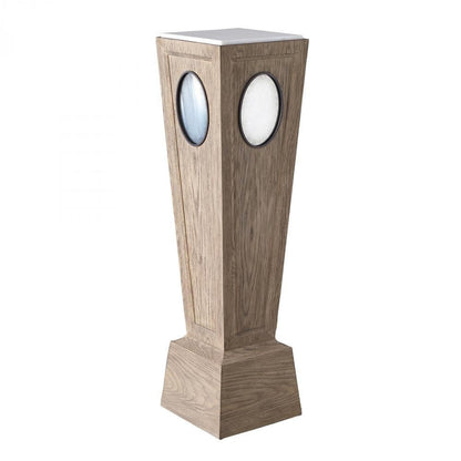 Global Views Proust Grey Sandblasted Oak Pedestal