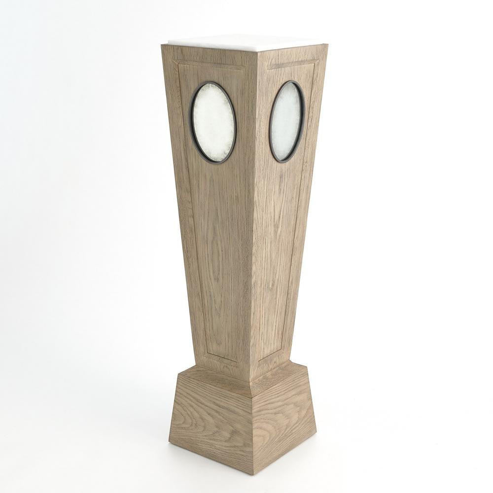 Global Views Proust Grey Sandblasted Oak Pedestal