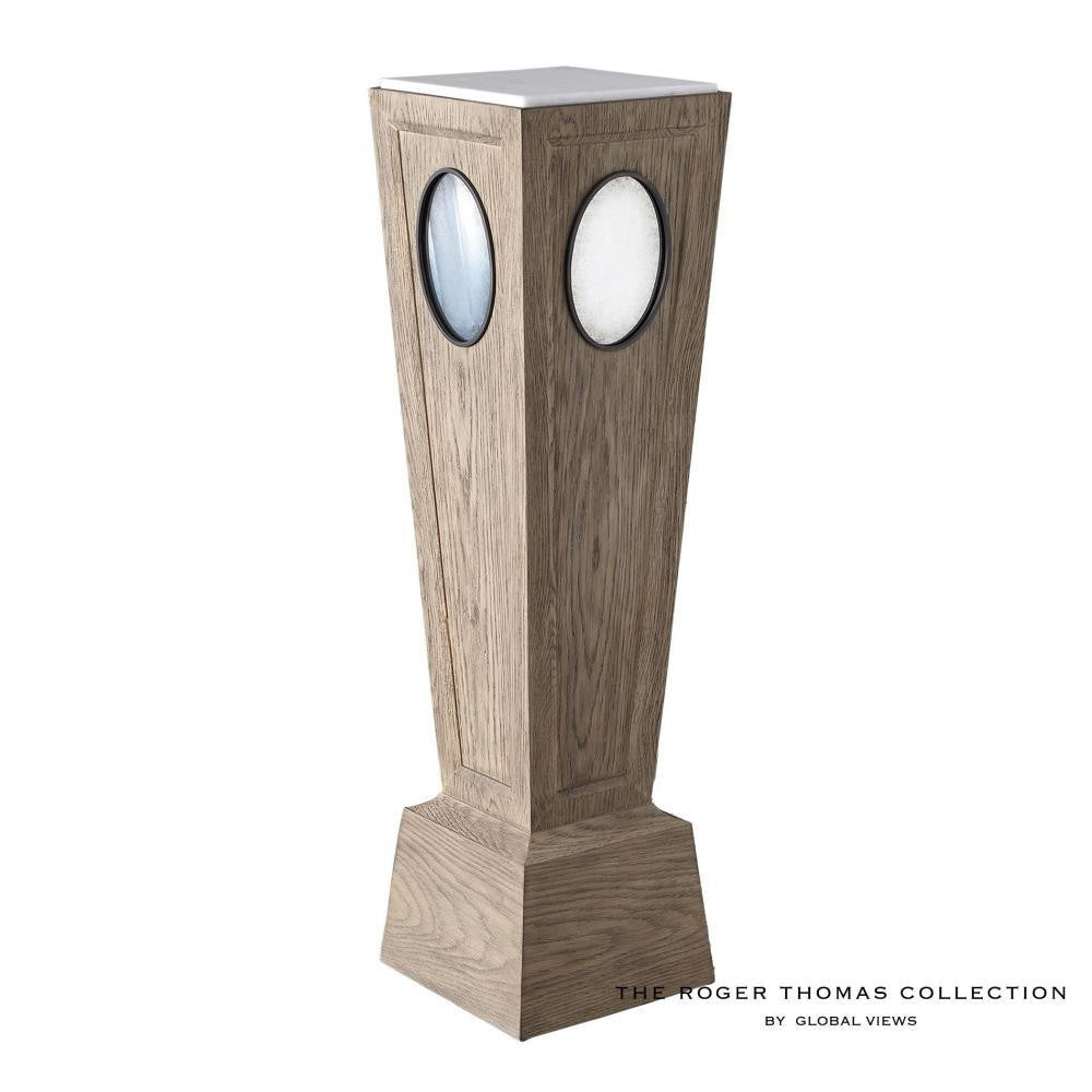 Global Views Proust Grey Sandblasted Oak Pedestal