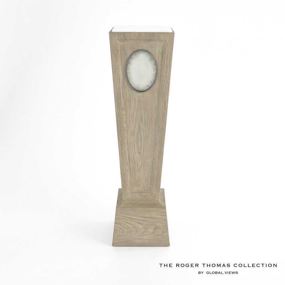 Global Views Proust Grey Sandblasted Oak Pedestal
