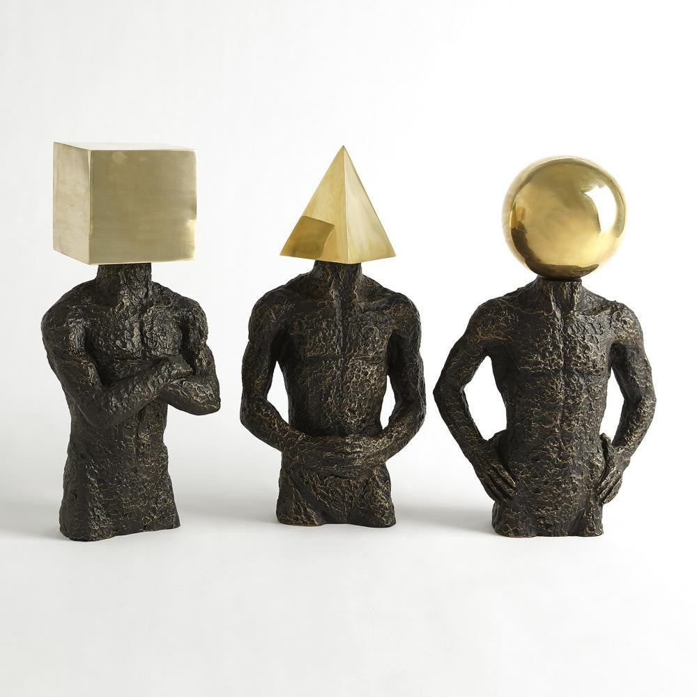Global Views Pyramid Hero Bronze Sculpture