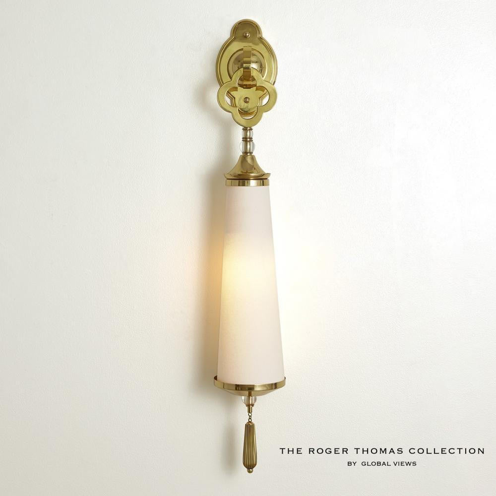 Global Views Quatrefoil Brass Wall Sconce HW