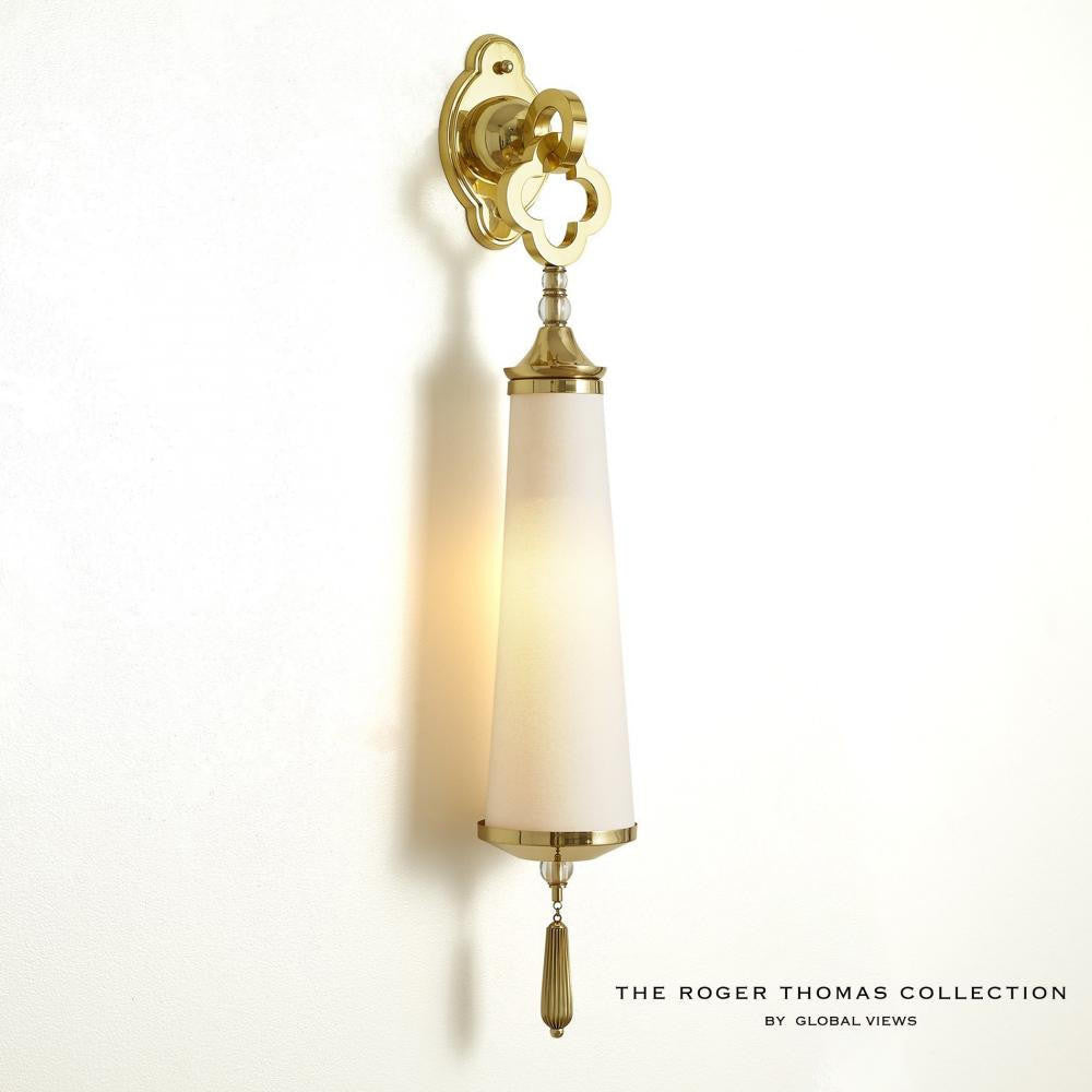 Global Views Quatrefoil Brass Wall Sconce HW