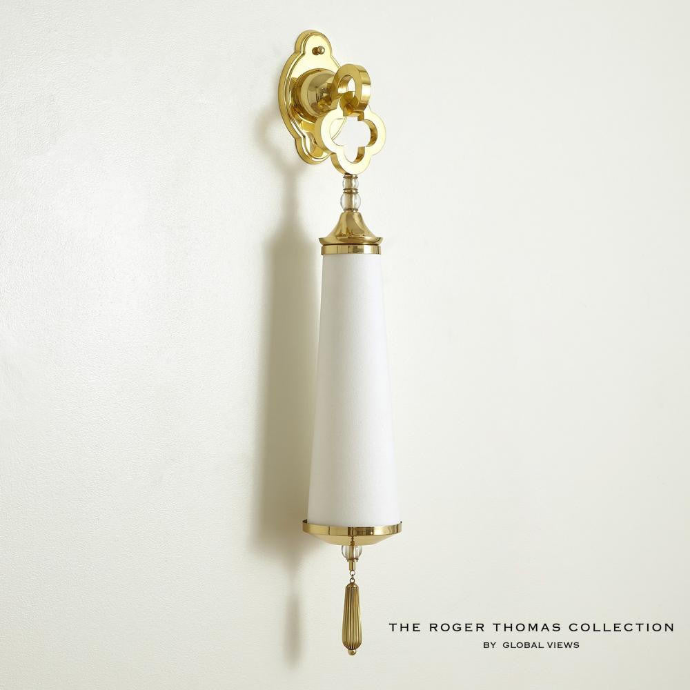 Global Views Quatrefoil Brass Wall Sconce HW